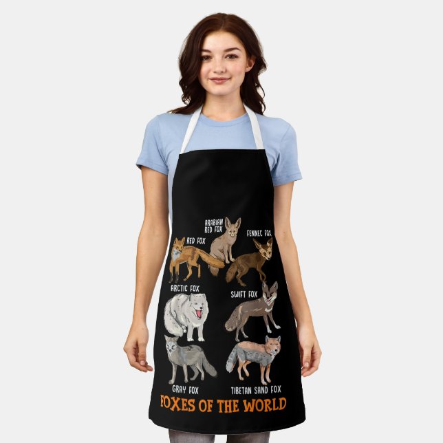 Foxes Of The World Funny Fox Stuff Animals Educati Apron (Worn)