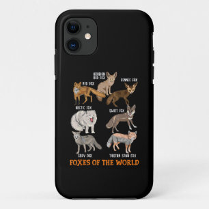 Foxes Of The World Funny Fox Stuff Animals Educati iPhone 11 Case