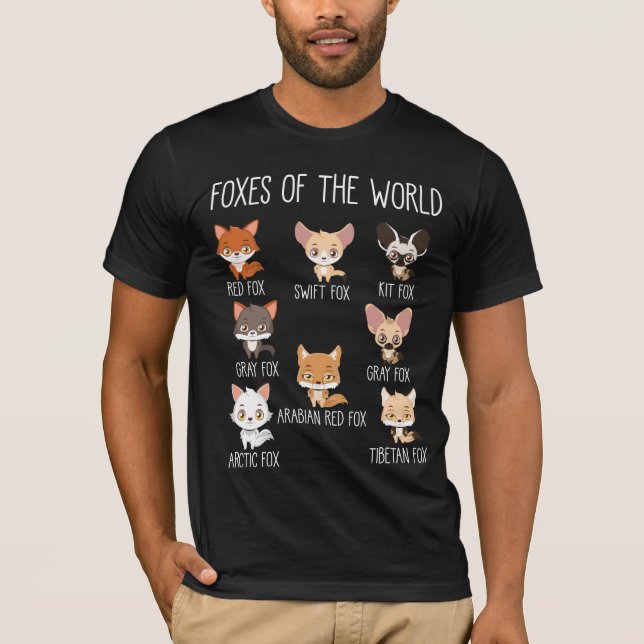 Foxes Of The World Gift for Fox Lover T-Shirt (Front)