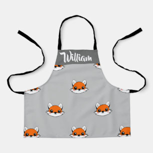 Foxes on grey apron