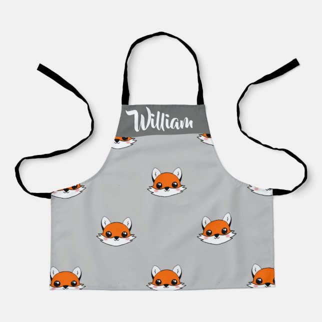 Foxes on grey apron (Front)