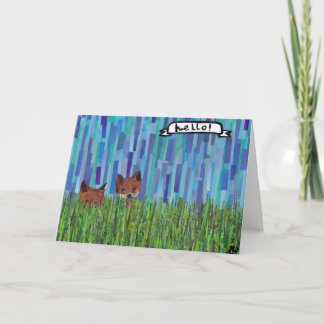 foxes say hello card
