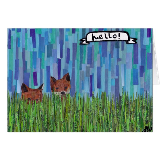 foxes say hello card