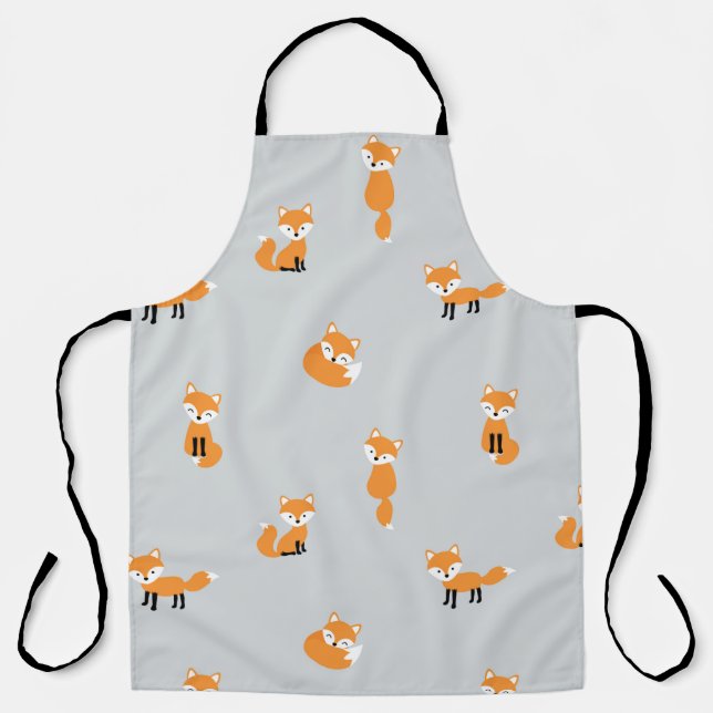 Foxes seamless pattern apron (Front)