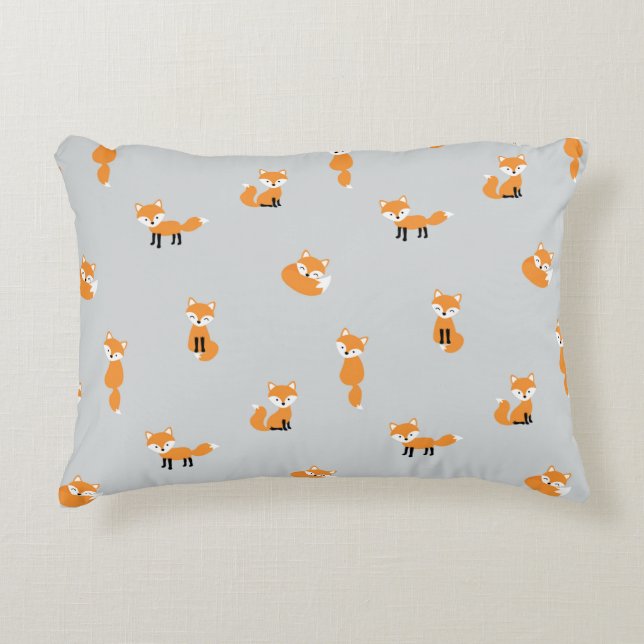 Foxes seamless pattern decorative cushion (Front)