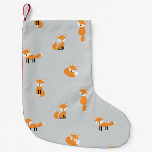 Foxes seamless pattern small christmas stocking