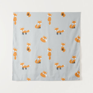 Foxes seamless pattern tapestry