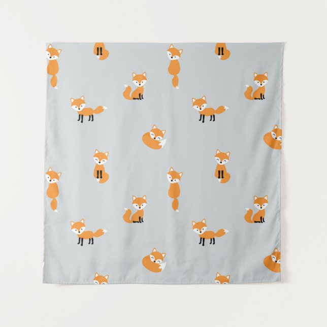 Foxes seamless pattern tapestry (Front)