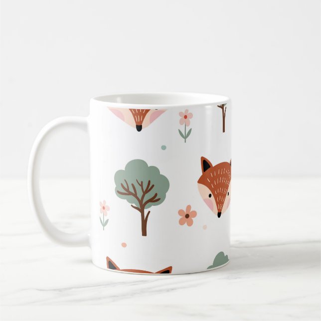Foxes & Trees: Childish Coffee Mug (Left)