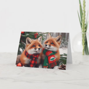 Foxes woodland Christmas Greeting Cards