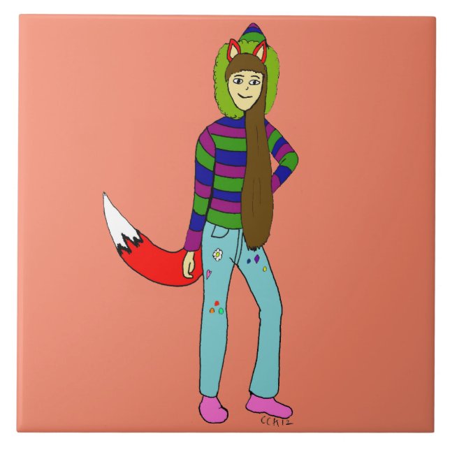 foxgirl  ceramic tile (Front)