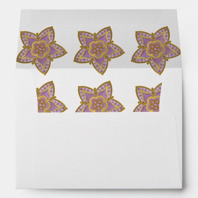 Foxglove and Gold Botanical envelopes  (Back (Bottom))