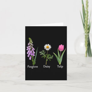 Foxglove Daisy Tulip Floral Card
