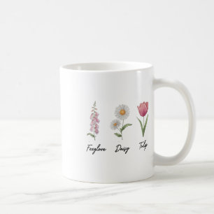 Foxglove Daisy Tulip Floral Coffee Mug