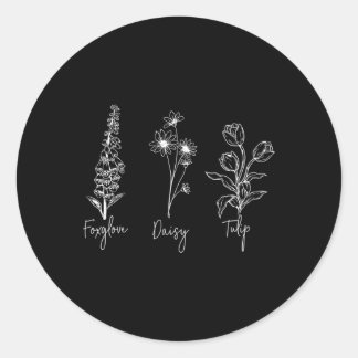Foxglove Daisy Tulip Subtle Anti Trump Liberal Fem Classic Round Sticker