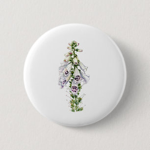 Foxglove flower 6 cm round badge