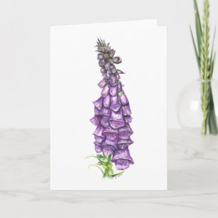 Foxglove Flower Blank Greeting Card
