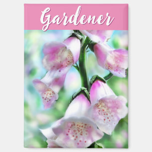 Foxglove Flowers Floral Pink Garden Personalised Magnet