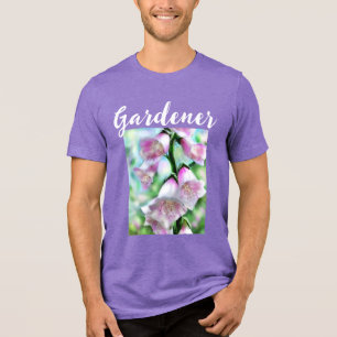 Foxglove Flowers Floral Pink Garden Personalised Tri-Blend Shirt