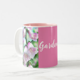 Foxglove Flowers Floral Pink Garden Personalised Two-Tone Coffee Mug