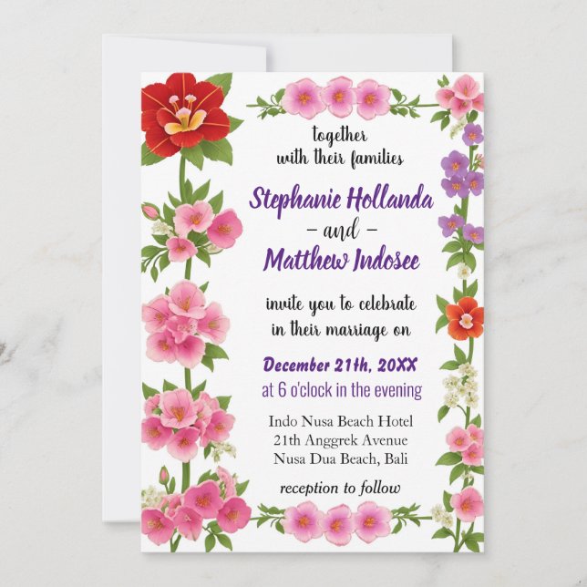 Foxglove Flowers in the Realm of Love and Unity -  Invitation (Front)