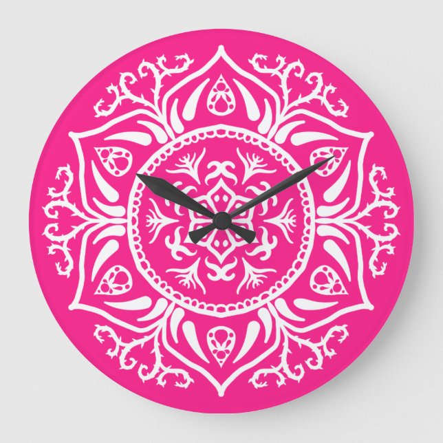 Foxglove Mandala Large Clock (Front)