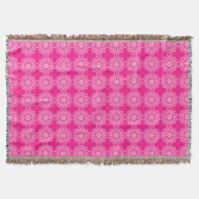 Foxglove Mandala Throw Blanket (Front)