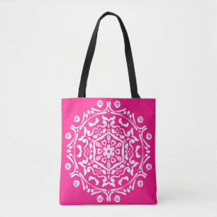 Foxglove Mandala Tote Bag