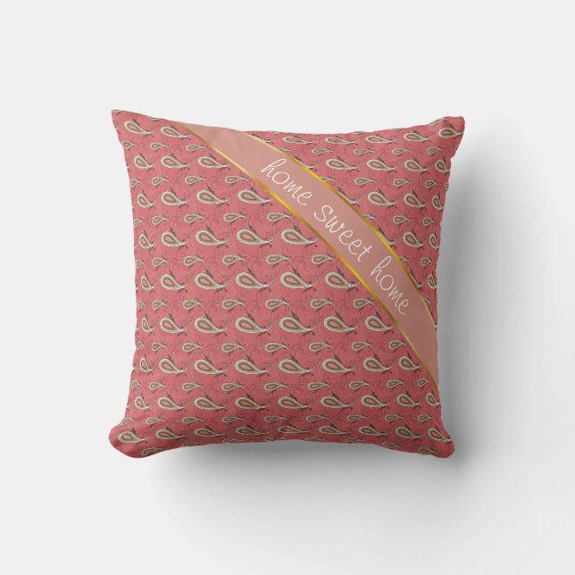 Foxglove Petal Paisley Pattern Cushion (Front)