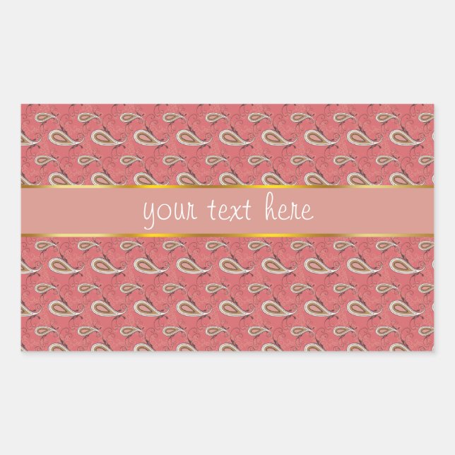 Foxglove Petal Paisley Pattern Rectangular Sticker (Front)