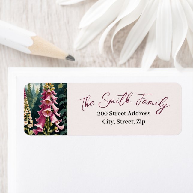 Foxglove Return Street Address Label (Insitu)