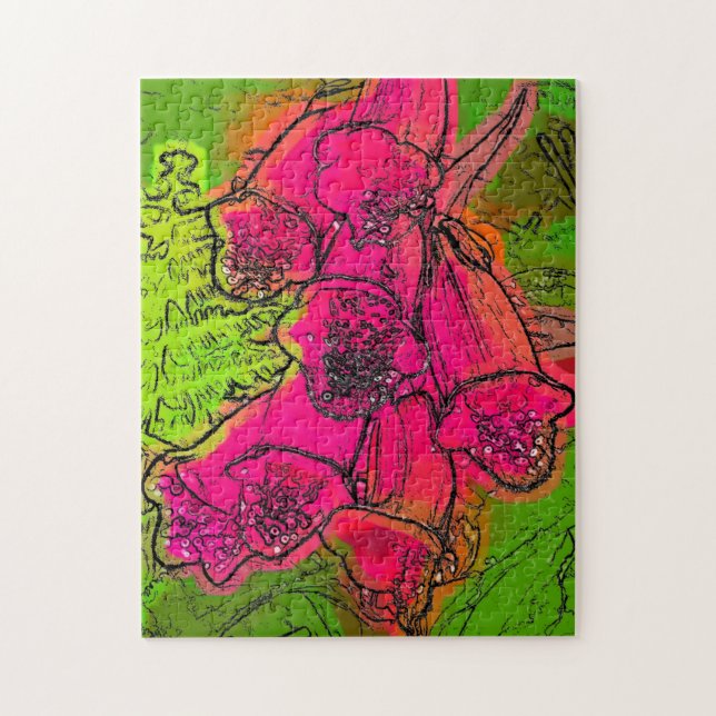 FOXGLOVE WILDFLOWER JIGSAW PUZZLE (Vertical)