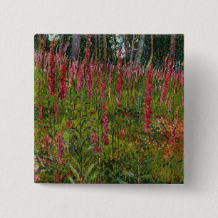 Foxgloves, c.1916 (oil on canvas) 15 cm square badge