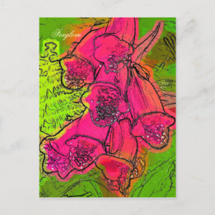 FOXGLOVES POSTCARD