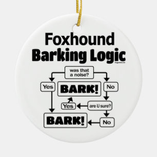 Foxhound Barking Logic Ceramic Ornament