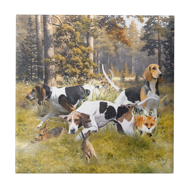 Foxhound  ceramic tile (Front)