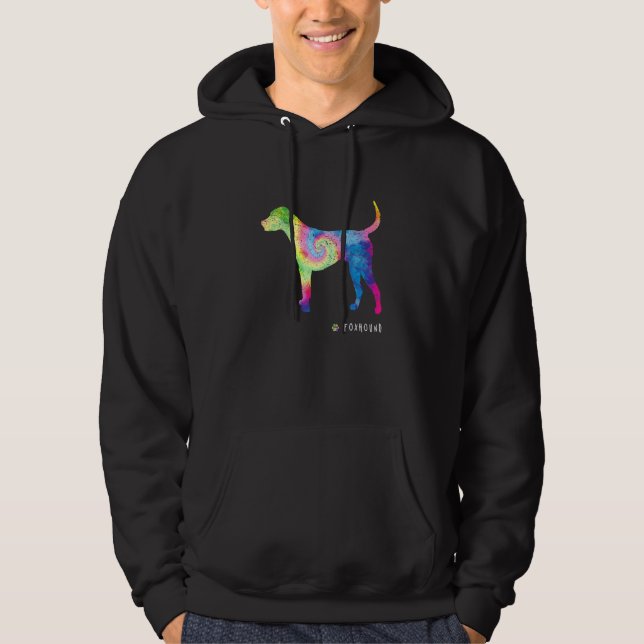 Foxhound Cute Puppy Pet Dog Owner Hippy Tie Dye Hoodie (Front)