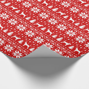 Foxhound Dog Breed Silhouettes Christmas Holiday Wrapping Paper