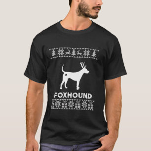 Foxhound Dog Lover Christmas Reindeer Ugly Christm T-Shirt