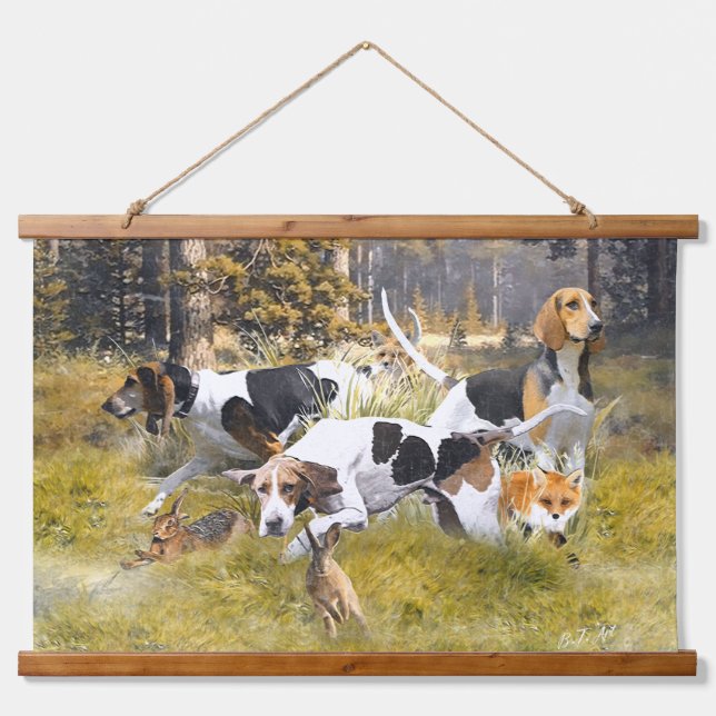 Foxhound  hanging tapestry (Front)