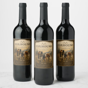 Foxhound Portrait – Noble Hunting Dog Wine Label