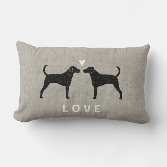 Foxhound Silhouettes Love Lumbar Cushion (Front)
