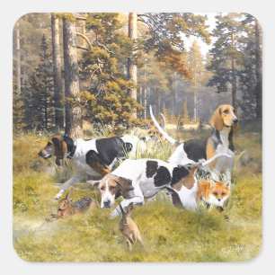 Foxhound  square sticker