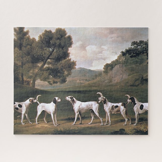 Foxhounds in an English Landscape (George Stubbs) Jigsaw Puzzle (Horizontal)