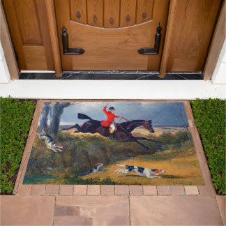 Foxhunting Clearing a Ditch Hunting Sports Doormat