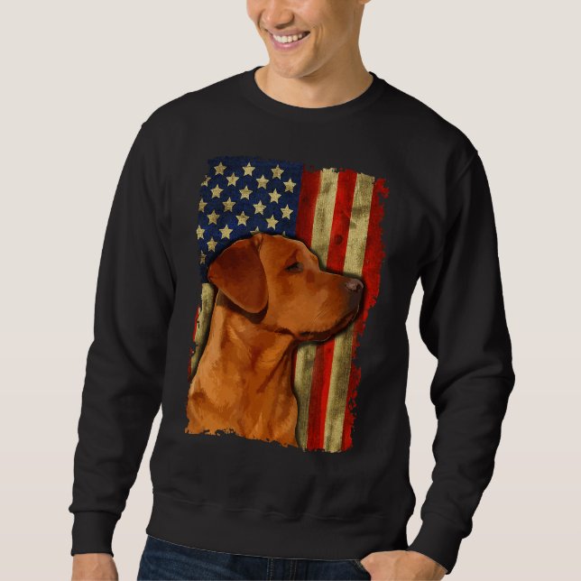 Foxred Labrador Retriever Us Flag Fox Red Sweatshirt (Front)