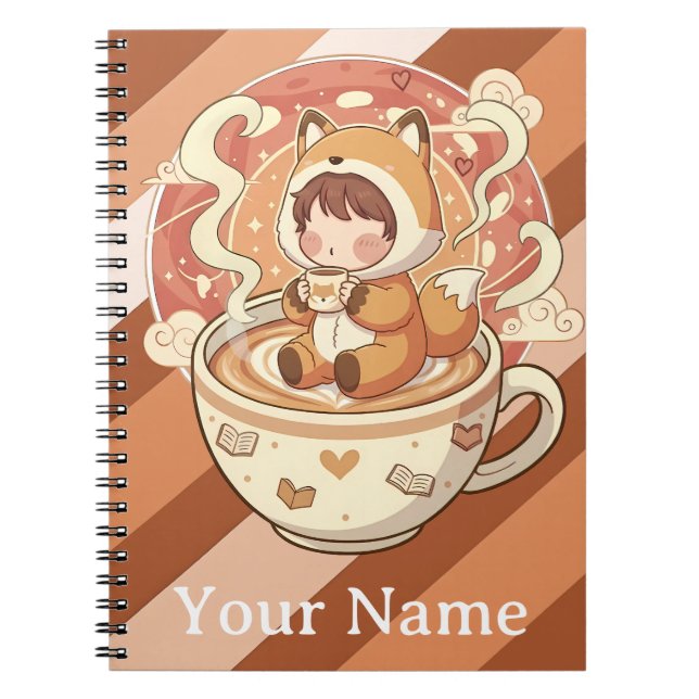 Fox's Cozy Read Study Spiral Notebook (Front)