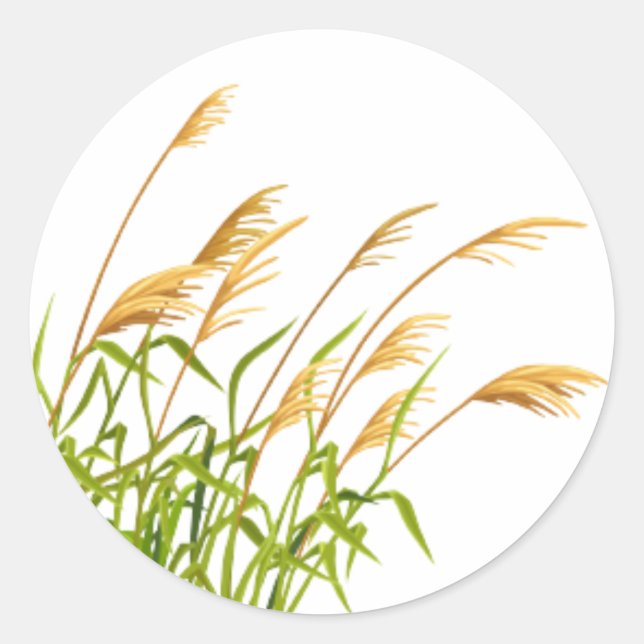 Foxtail Grass Classic Round Sticker (Front)