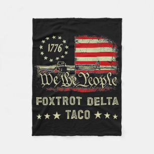 Foxtrot Delta Taco Resist 8647 Let's Go Taco Men W Fleece Blanket