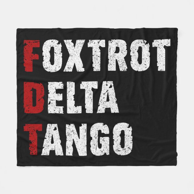 Foxtrot Delta Tango Fleece Blanket (Front (Horizontal))